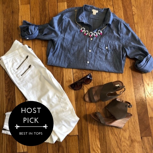 J. Crew Tops - ⭐️HP⭐️ J.CREW Chambray Button Down